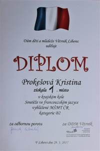 Diplom za 1. místo